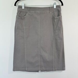 GERRY WEBER | Grey Cotton Stretch Pencil Skirt Size M